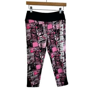 Star Wars Pink Black Graphic Comic Book Leggings Girls size XL 14 16